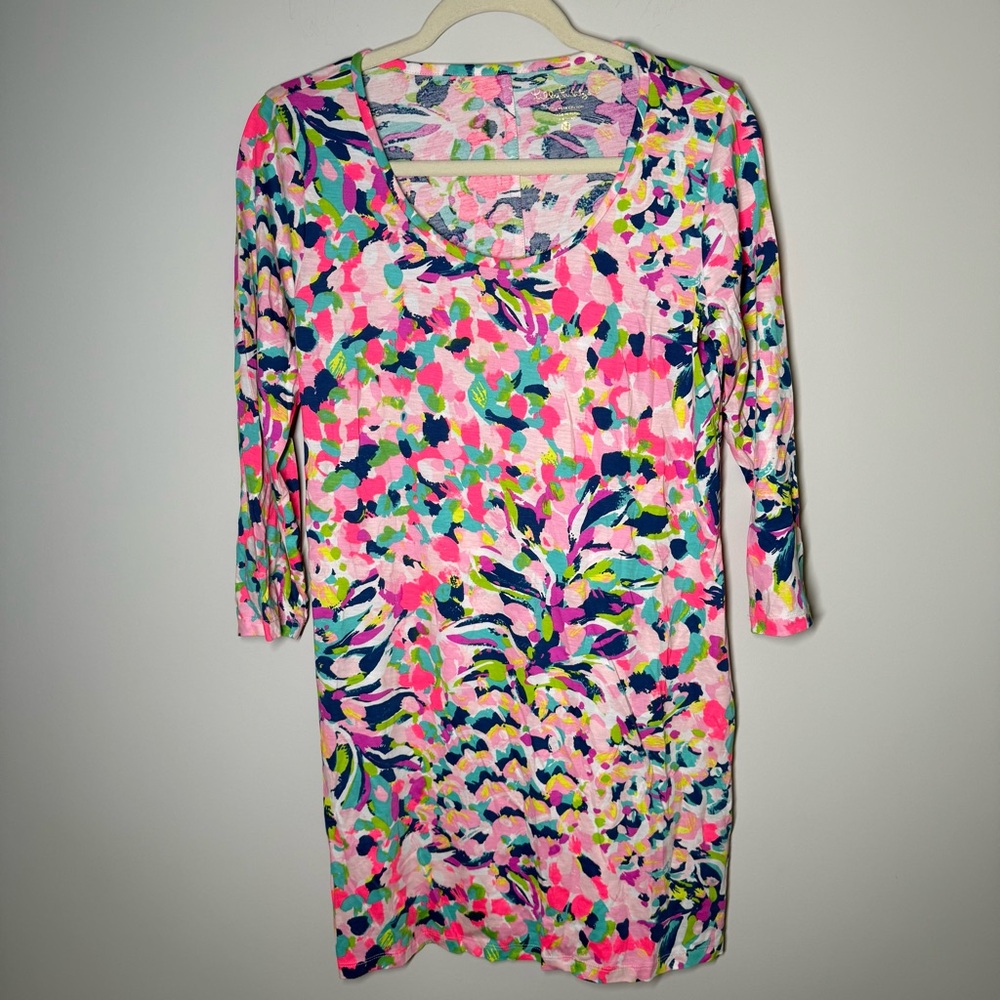 Lilly Pulitzer Pink Multicolor Long Sleeve Shift Dress